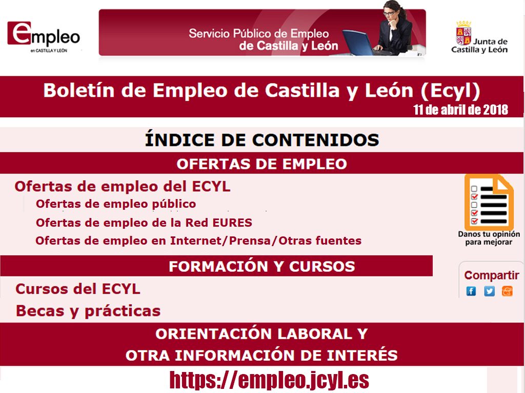 Boletin De Empleo Cyl 11 Abril Juventud Ciudad Rodrigo